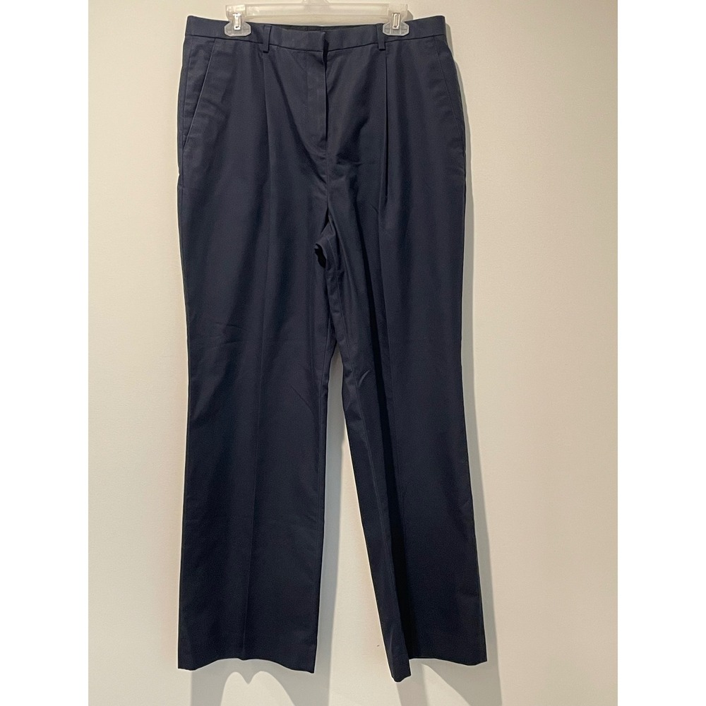 Brooks Brothers 346 Advantage Women's Blue‎ Pleated Cotton Dress Pants Size 16